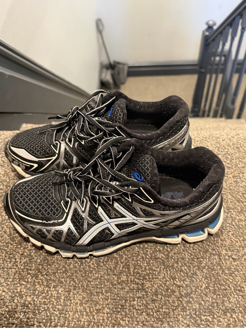Asics Women's Black and Blue Athletic Running Shoes